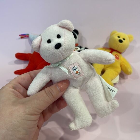 2004 McDonalds 25th Happy Meal Anniversary Teenie Beanie Lot of 4 Good Condition - Picture 5 of 11